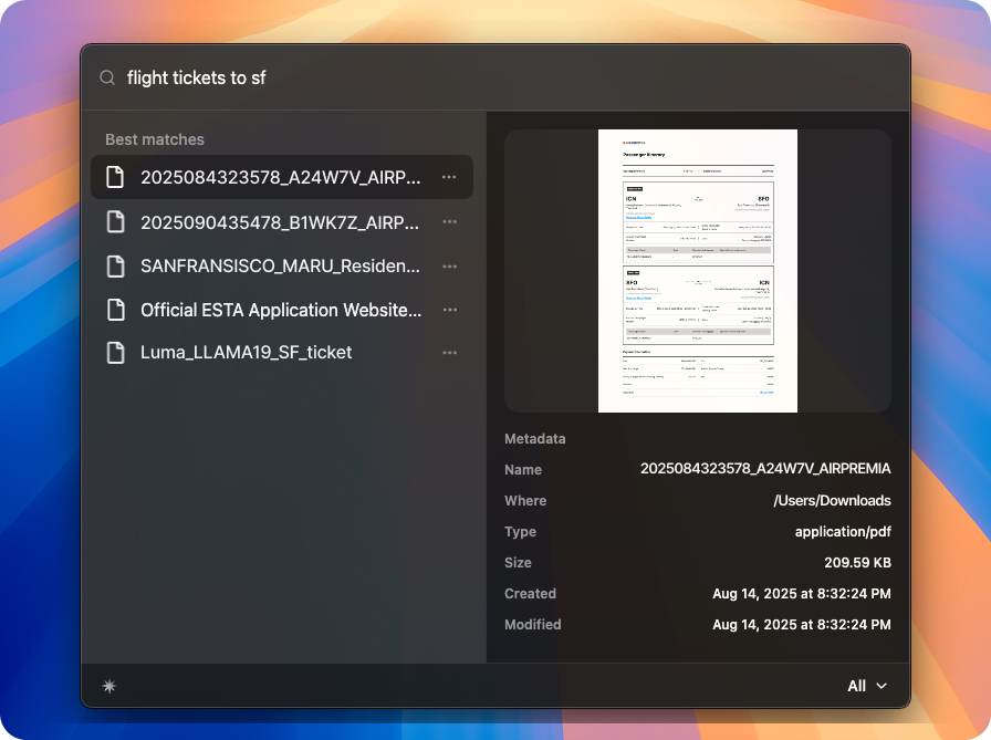 Aristo Search Example
