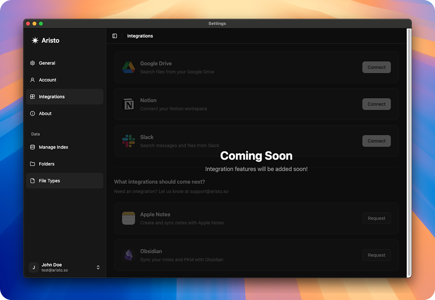 Aristo Future Features