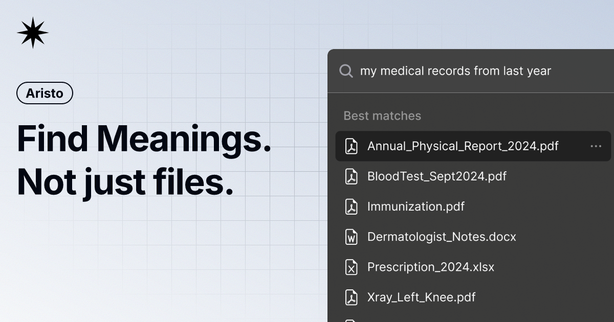 Aristo - 100% Local AI File Search Application preview